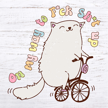 F*ck Shit Up Cat on a Bike Sign - Ride Towards Success with Attitude